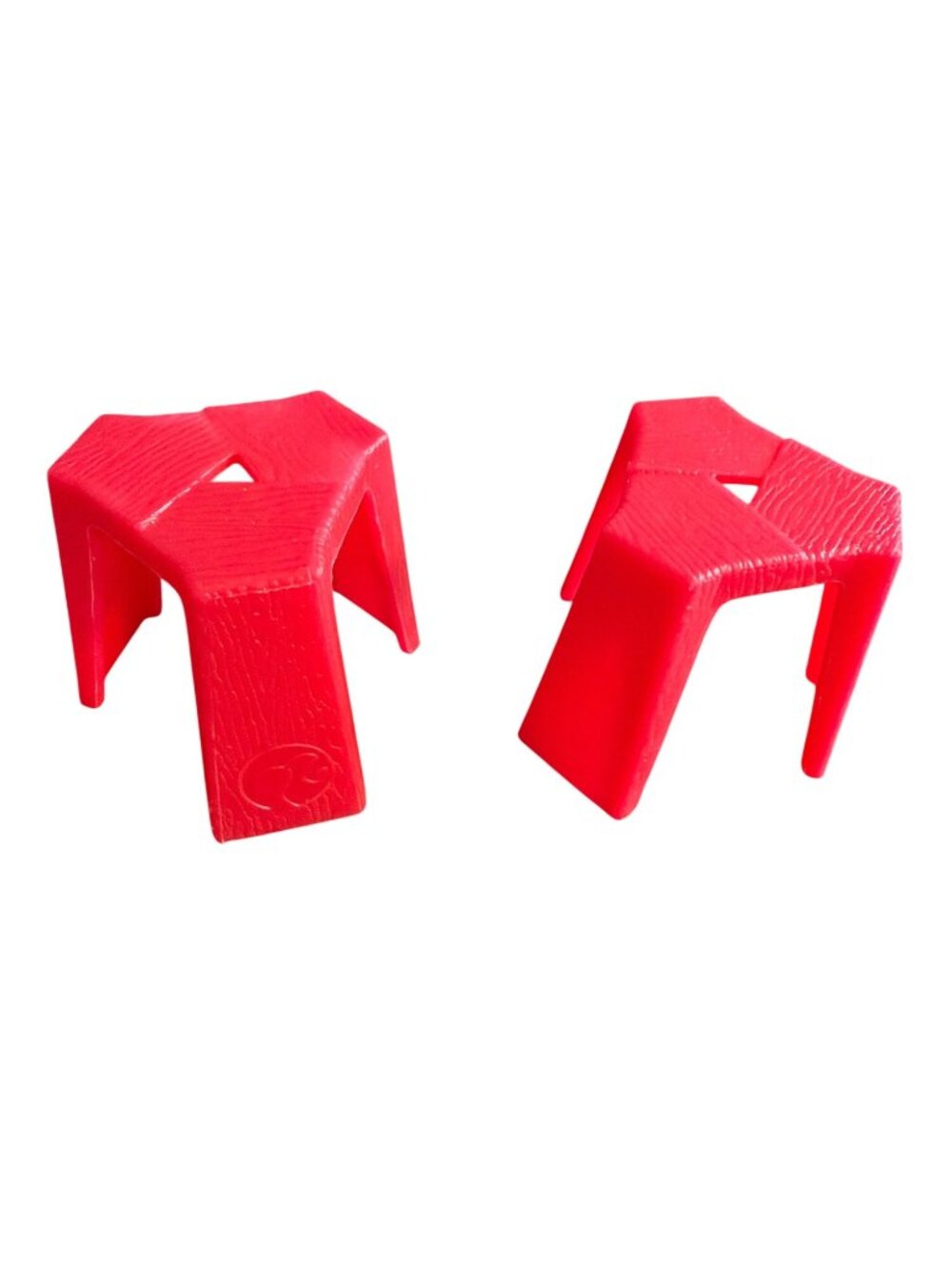 Set of 2 Barbie Red Club Chelsea Camper Stools Campfire Trailer RV Replacements